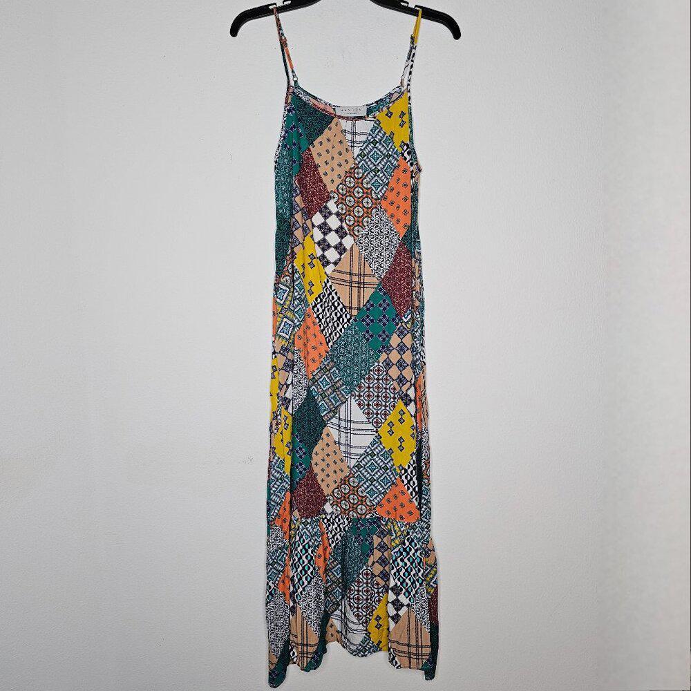 NWT Hayden Women's Multicolor/Patchwork A-Line Maxi Dress Size Small